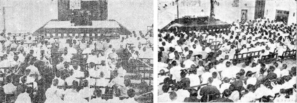 좌 : 근우회 창립기념(동아일보 1928년 5월 13일자), 우 : 근우회 전국대회 광경(동아일보 1928년 7월 16일자)